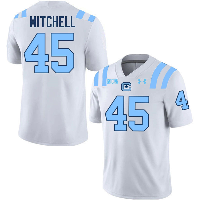 The Citadel Bulldogs #45 Stump Mitchell College Football Jerseys,Uniforms-White
